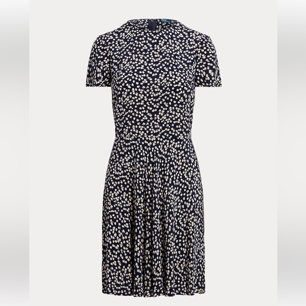 Ralph Lauren | Crew Neck Short Flower Patterns Casual Style Short Sleeve dress